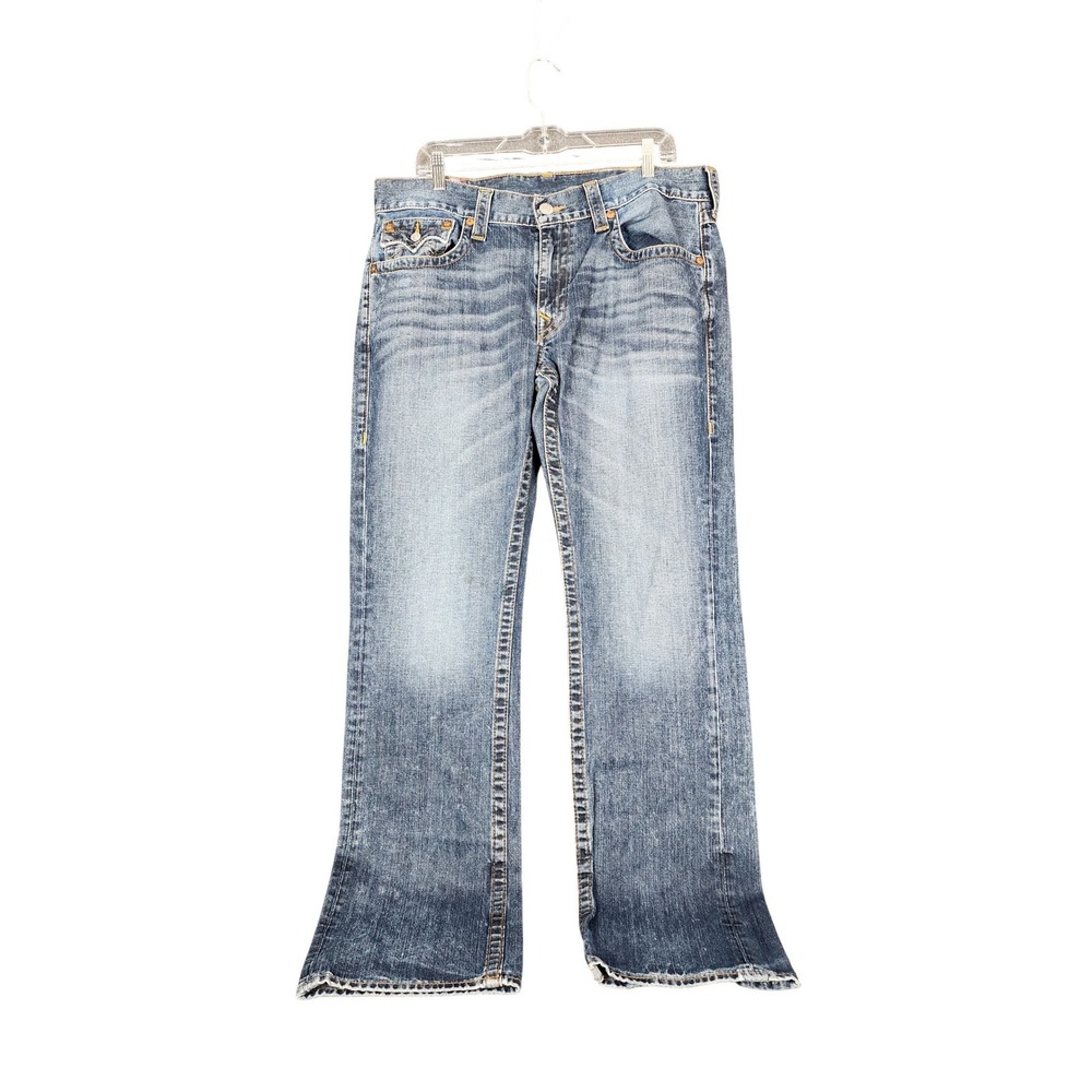 True Religion Section Straight Jeans Mens 36 Medium Wash Blue Denim 100% Cotton